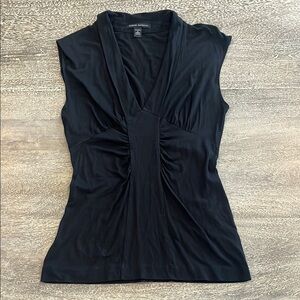 Women’s Banana Republic Size Small Sleeveless Black Fitted Ruched Blouse